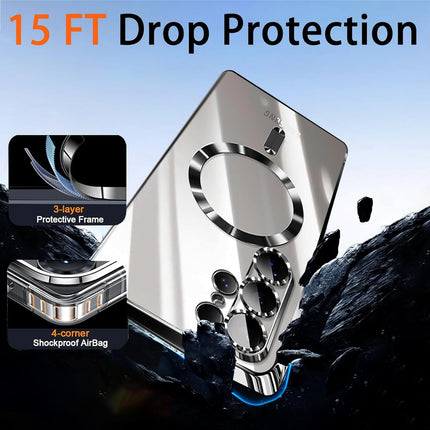 Samsung Galaxy S26 Ultra Case 2026 | Magnetic MagSafe Phone Case with Camera Lens Protector | 15FT Shockproof Drop Protection | Anti-Yellow Crystal Clear Cover + FREE 6D Tempered Glass Screen Protector