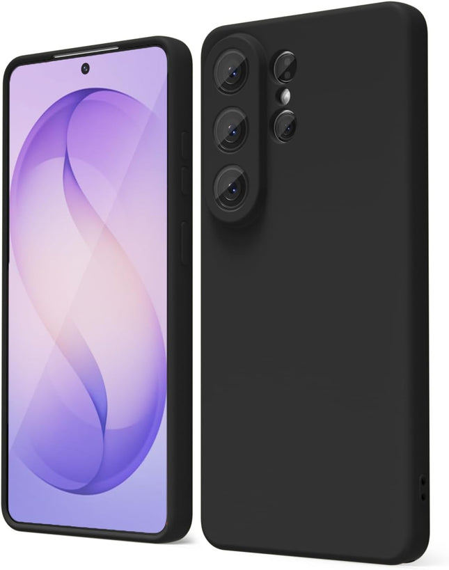 Smartphone with a black case on a white background for Samsung S26 Ultra