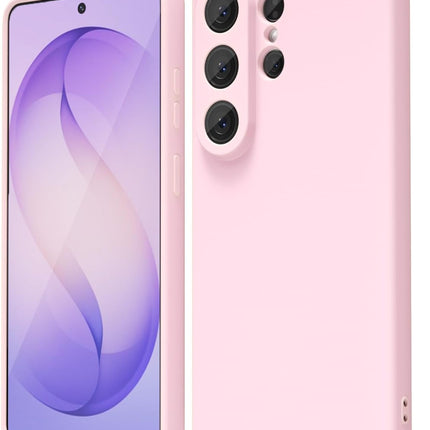 Smartphone with a pink case on a white background for Samsung S26 Ultra