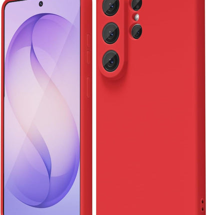 Red phone case on a smartphone with a white background for Samsung S26 Ultra