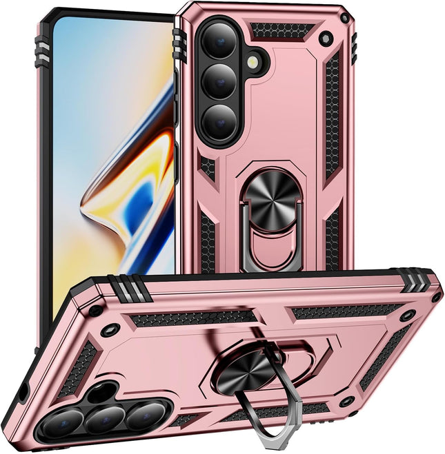 Samsung Galaxy S26+ Shockproof and Bumper Back Cases with Kickstand Function Protective Phone Cover + FREE 6D Tempered Glass Screen Protector