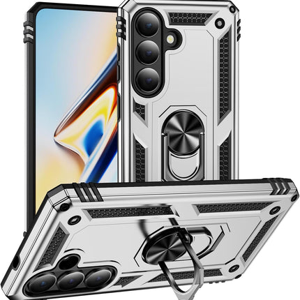 Samsung Galaxy S26+ Shockproof and Bumper Back Cases with Kickstand Function Protective Phone Cover + FREE 6D Tempered Glass Screen Protector