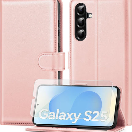 Pink phone case and screen protector for Samsung Galaxy S25 on a white background for Samsung S25