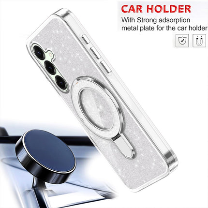Samsung S25 FE with Stand, Magnetic Phone Case for Samsung Galaxy S25 FE Shockproof Sparkle Bling TPU Cover