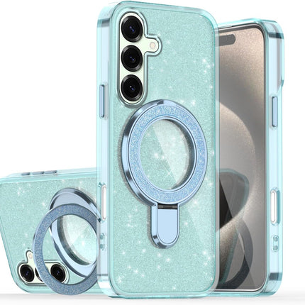 Samsung S25 FE with Stand, Magnetic Phone Case for Samsung Galaxy S25 FE Shockproof Sparkle Bling TPU Cover