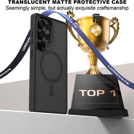 Samsung S25 Ultra Case Clear, Magnetic Shockproof 14FT Military Protective Cover Anti Yellow Transparent Phone Case + FREE 6D Tempered Glass Screen Protector