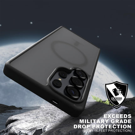 Samsung S25 Ultra Case Clear, Magnetic Shockproof 14FT Military Protective Cover Anti Yellow Transparent Phone Case + FREE 6D Tempered Glass Screen Protector