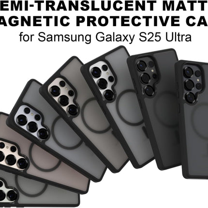 Samsung S25 Ultra Case Clear, Magnetic Shockproof 14FT Military Protective Cover Anti Yellow Transparent Phone Case + FREE 6D Tempered Glass Screen Protector