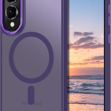 Samsung Galaxy S25 Edge Case MagSafe Compatible, Translucent Matte Back Slim Minimalist Shockproof Cover | 15N Magnetic Ring | 1.2mm Raised Lip Drop Protection for Galaxy S25 Edge 6.7" + FREE 6D Tempered Glass Screen Protector