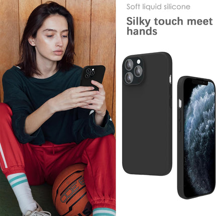 iPhone 11 Pro Max Silicone Case Soft-Touch Shockproof Dustproof Antiskid Full Body Armour Cover + FREE 6D Tempered Glass Screen Protector — Premium Liquid Silicone Phone Case for Apple iPhone 11 Pro Max 6.5-Inch 2019