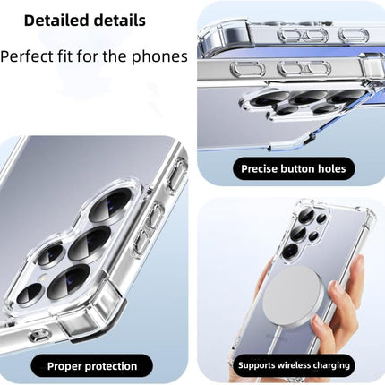 Samsung Galaxy S25 Ultra Case 6.9" Crystal Clear Transparent TPU Shockproof Drop-Proof Four-Corner Air Cushion Ultra-Thin Ultra-Light Wireless Charging Washable Protective Cover + FREE 6D Tempered Glass Screen Protector