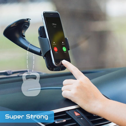 Universal Windshield Car Phone Holder Mount, 360° Rotating Dashboard Suction Cup Phone Stand for iPhone, Samsung Galaxy, All Smartphones 5.5–8.5cm Wide – Super Strong Grip