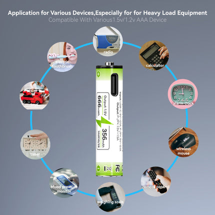 Rechargeable 4*AA Li-ion 2220mWh Battery