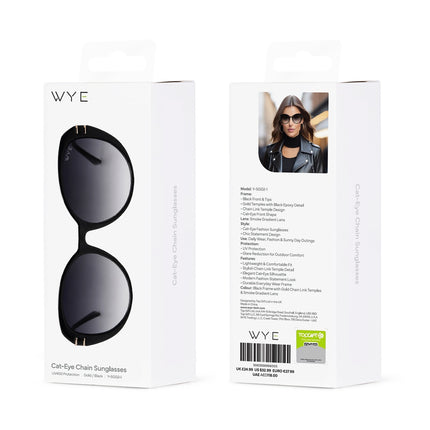 Sports Sunglasses Cat-Eye Chain