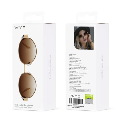 Sports Sunglasses Oval Metal