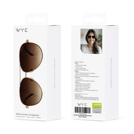 Sports Sunglasses Glitter Aviator