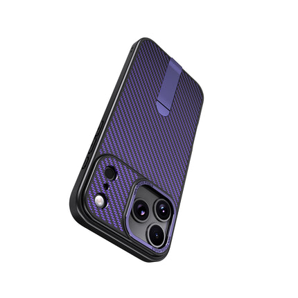 iPhone 17 Pro Carbon Design KickStand Case + 1 Pack Tempered Glass Screen Protector (KIT)