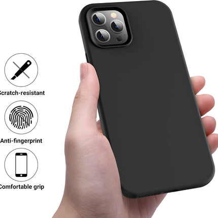 Premium Silicone Case for iPhone 12 Pro Max (6.7") Full Body Protection + FREE 6D Tempered Glass Screen Protector | Soft Touch Slim Shockproof Cover