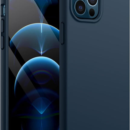 Premium Silicone Case for iPhone 12 Pro Max (6.7") Full Body Protection + FREE 6D Tempered Glass Screen Protector | Soft Touch Slim Shockproof Cover