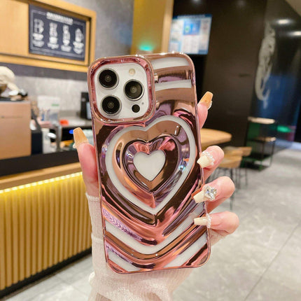 iPhone 12 Pro Max Heart Printed TPU Case + FREE 6D Tempered Glass Screen Protector