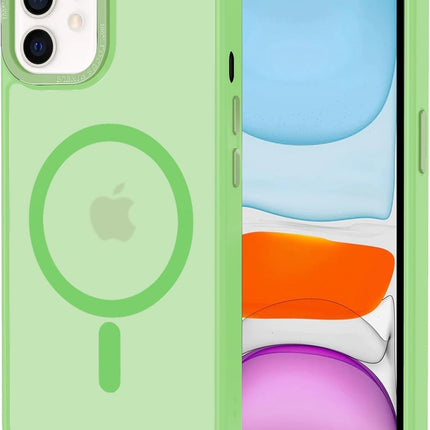 iPhone 11 Magnetic MagSafe Compatible Case – Matte Translucent Shockproof Cover with Strong Magnet, Scratch-Resistant PC Back + TPU Bumper + FREE 6D Tempered Glass Screen Protector