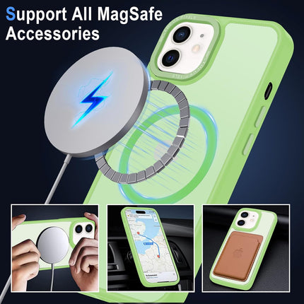 iPhone 11 Magnetic MagSafe Compatible Case – Matte Translucent Shockproof Cover with Strong Magnet, Scratch-Resistant PC Back + TPU Bumper + FREE 6D Tempered Glass Screen Protector