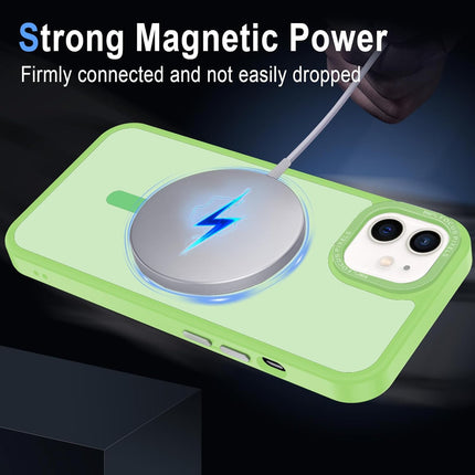 iPhone 11 Magnetic MagSafe Compatible Case – Matte Translucent Shockproof Cover with Strong Magnet, Scratch-Resistant PC Back + TPU Bumper + FREE 6D Tempered Glass Screen Protector