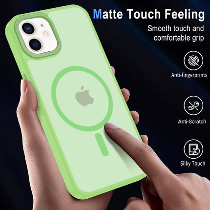 iPhone 11 Magnetic MagSafe Compatible Case – Matte Translucent Shockproof Cover with Strong Magnet, Scratch-Resistant PC Back + TPU Bumper + FREE 6D Tempered Glass Screen Protector