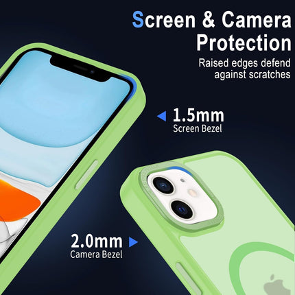 iPhone 11 Magnetic MagSafe Compatible Case – Matte Translucent Shockproof Cover with Strong Magnet, Scratch-Resistant PC Back + TPU Bumper + FREE 6D Tempered Glass Screen Protector