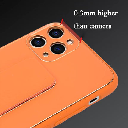 iPhone 12 Pro Max Back Case With Folding Stand + FREE 6D Tempered Glass Screen Protector