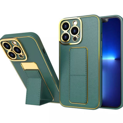 iPhone 12 Pro Max Back Case With Folding Stand + FREE 6D Tempered Glass Screen Protector