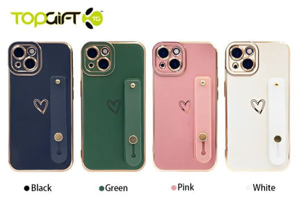 iPhone 15 Plus Heart Embrace TPU Back Stand Case