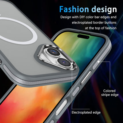 iPhone 16 LuxLite Shield Bicolor MagSafe Case – Shockproof TPU Cover + FREE 6D Tempered Glass