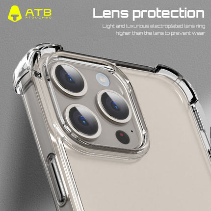 iPhone 16 Pro Clear Anti-Shock Armor Case – Rugged Protective Cover + FREE 6D Tempered Glass Screen Protector