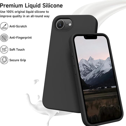 iPhone 16E Soft Matte Silicone Case – Slim Shockproof Cover + FREE 6D Tempered Glass Screen Protector