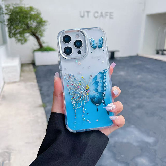 iPhone 16 Pro Max Printed Shiny Case | Glossy Pattern Shockproof Cover + FREE 1 Pack 6D Tempered Glass