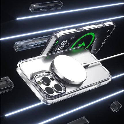 iPhone 16 Pro Transparent TPU MagSafe Case with Colourful Trim – Shockproof Clear Cover + FREE 6D Tempered Glass Screen Protector