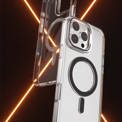 iPhone 16 Pro Transparent TPU MagSafe Case with Colourful Trim – Shockproof Clear Cover + FREE 6D Tempered Glass Screen Protector