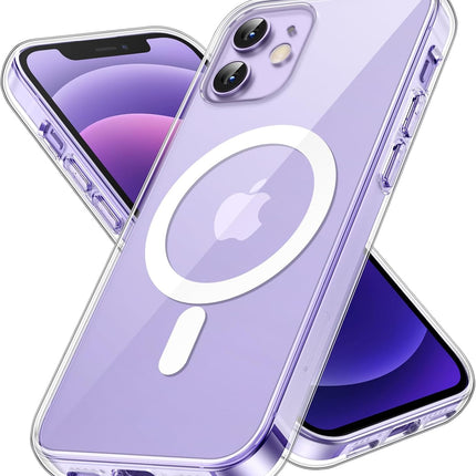 MagSafe Clear Case for iPhone 12 / iPhone 12 Pro (6.1”) – Shockproof Bumper, Anti-Scratch Crystal Clear Back + FREE 6D Tempered Glass Screen Protector