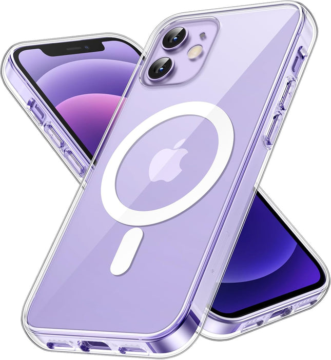 MagSafe Clear Case for iPhone 12 / iPhone 12 Pro (6.1”) – Shockproof Bumper, Anti-Scratch Crystal Clear Back + FREE 6D Tempered Glass Screen Protector