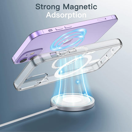 MagSafe Clear Case for iPhone 12 / iPhone 12 Pro (6.1”) – Shockproof Bumper, Anti-Scratch Crystal Clear Back + FREE 6D Tempered Glass Screen Protector
