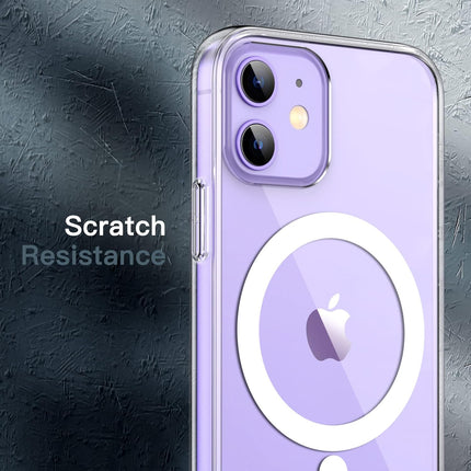 MagSafe Clear Case for iPhone 12 / iPhone 12 Pro (6.1”) – Shockproof Bumper, Anti-Scratch Crystal Clear Back + FREE 6D Tempered Glass Screen Protector