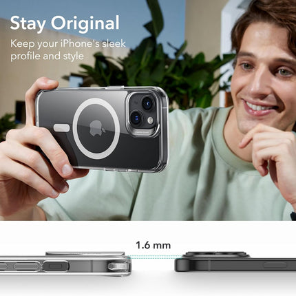 iPhone 15 Clear MagSafe Case – Transparent Shockproof Magnetic Cover + Free 6D Tempered Glass Screen Protector