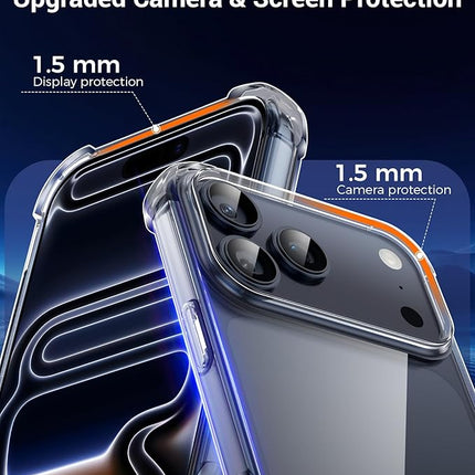 iPhone 17 Pro Clear Anti Shock Armour Case + 1 Pack Tempered Glass Screen Protector (KIT)