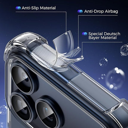 iPhone 17 Pro Clear Anti Shock Armour Case + 1 Pack Tempered Glass Screen Protector (KIT)
