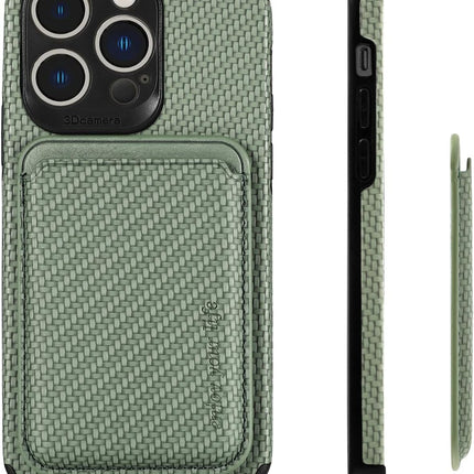 iPhone 15 Pro Max Magnetic Card Slot Case – MagSafe Wallet Shockproof Cover + FREE 6D Tempered Glass Screen Protector