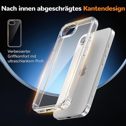Clear Case for iPhone 16E – Ultra Thin Shockproof TPU Anti-Yellowing Cover + FREE 6D Tempered Glass Screen Protector