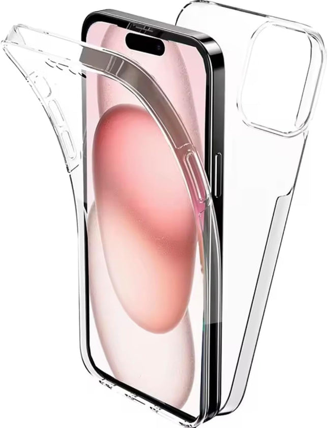 iPhone 11 Pro Max 360° Full-Body Clear Case — TPU Front Screen Cover + Hard PC Back + Military-Grade Drop Protection + FREE 6D Tempered Glass Screen Protector