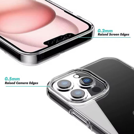 iPhone 11 Pro Max 360° Full-Body Clear Case — TPU Front Screen Cover + Hard PC Back + Military-Grade Drop Protection + FREE 6D Tempered Glass Screen Protector