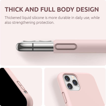iPhone 11 Pro Silicone Case Liquid Silicone Rubber with Soft Microfiber Cloth Lining Full Body Shockproof Cover + FREE 6D Tempered Glass Screen Protector